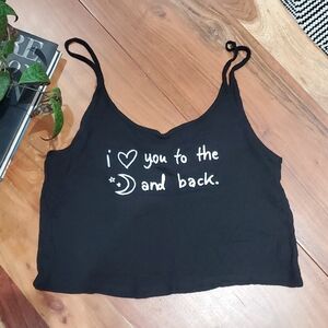 SWS Collection- "I love You To The Moon And Back Cropped Loose Fit Tank